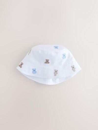 Blue and Bear Embroidered Bucket Hats 2 Pack
