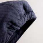 Navy Blue Woven Baby Flat Cap