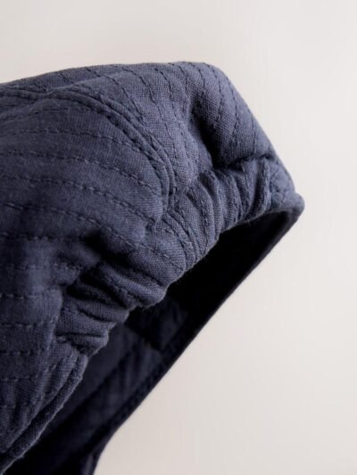 Navy Blue Woven Baby Flat Cap