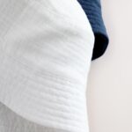 White and Blue Woven Baby Bucket Hats 2 Pack
