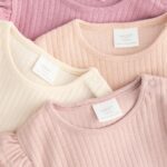 Pink/Cream Baby Long Sleeve Frill Bodysuits 4 Pack