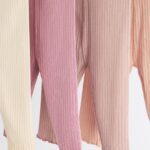Pink Ribbed Baby Leggings 4 Pack