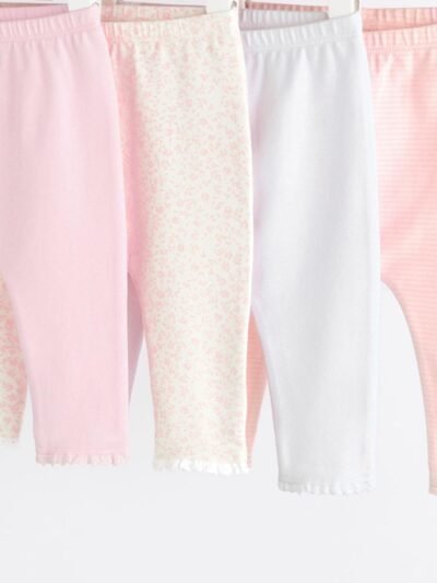 White/Pink Baby Leggings 4 Pack