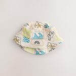 Grey Stampy Printed Woven Baby Bucket Hats 2 Pack