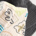 Grey Stampy Printed Woven Baby Bucket Hats 2 Pack