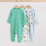 Multi Farm 3 Pack Baby Sleepsuits