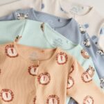 Multi Safari Animal Baby Sleepsuits 4 Pack