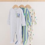 Blue Dog Two Way Zip Baby Sleepsuits 3 Pack