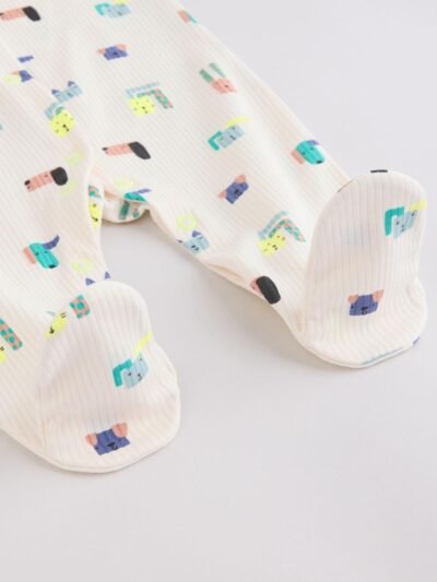 Blue Dog Two Way Zip Baby Sleepsuits 3 Pack