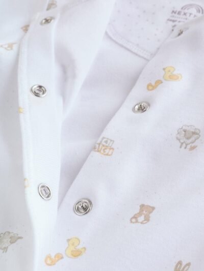 White Collar Baby Sleepsuits 3 Pack