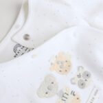 White Safari Baby Sleepsuits 3 Pack