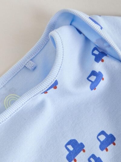 Green Short Sleeve Baby Bodysuits 5 Pack