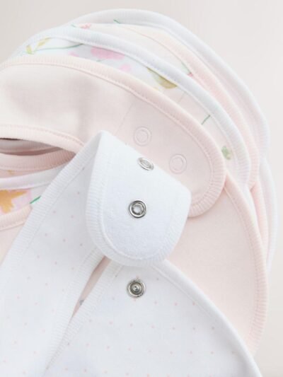 Pink/White Baby Bibs 5 Pack