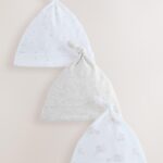 Grey Elephant Baby Tie Top Hats 3 Pack