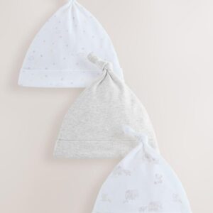 Grey Elephant Baby Tie Top Hats 3 Pack