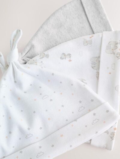 Grey Elephant Baby Tie Top Hats 3 Pack