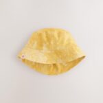 Orange Embroidered and Yellow Tie Dye Baby Bucket Hats 2 Pack