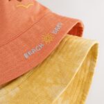 Orange Embroidered and Yellow Tie Dye Baby Bucket Hats 2 Pack