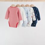 Red Baby London Long Sleeve Bodysuits 5 Pack