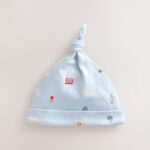 Blue London Tie Top Baby Hats 3 Pack