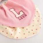 Pink 4 Piece Baby Beanies And Dibble Bibs Set