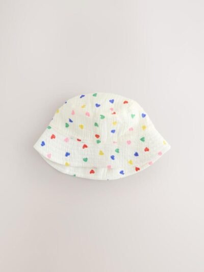 White/Blue Baby Bucket Hats 2 Pack
