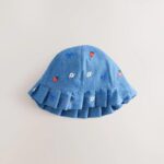 Blue and Red Embroidered Strawberry Baby Bucket Hats 2 Pack