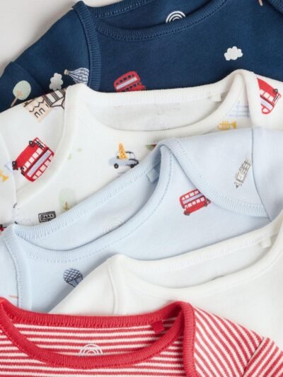 Red Baby London Long Sleeve Bodysuits 5 Pack