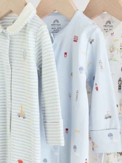 Blue London Baby Sleepsuits 3 Pack
