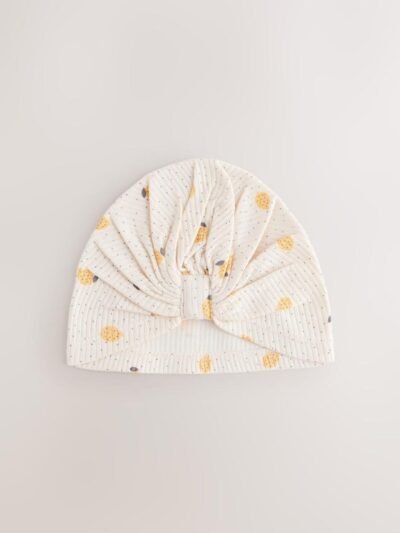 Yellow Baby Turban And Dribble Bib Set 4 Piece