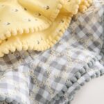 Yellow Floral Broderie and Grey Gingham Baby Bucket Hats 2 Pack