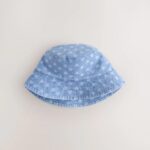 White/Blue Baby Bucket Hats 2 Pack
