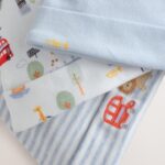Blue London Tie Top Baby Hats 3 Pack