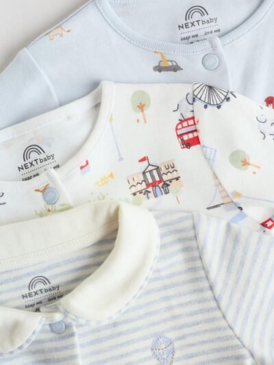 Blue London Baby Sleepsuits 3 Pack