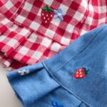 Blue and Red Embroidered Strawberry Baby Bucket Hats 2 Pack