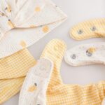Yellow Baby Turban And Dribble Bib Set 4 Piece