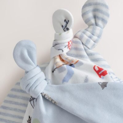 Blue London Tie Top Baby Hats 3 Pack