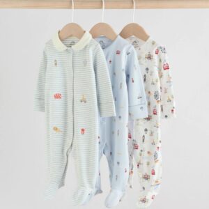 Blue London Baby Sleepsuits 3 Pack