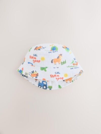 Blue Farm Woven Baby Bucket Hats 2 Pack