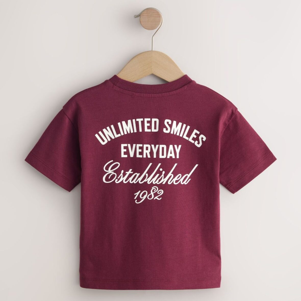 Berry Red Slogan Short Sleeve Back Print T-Shirt 3