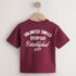 Berry Red Slogan Short Sleeve Back Print T-Shirt 1