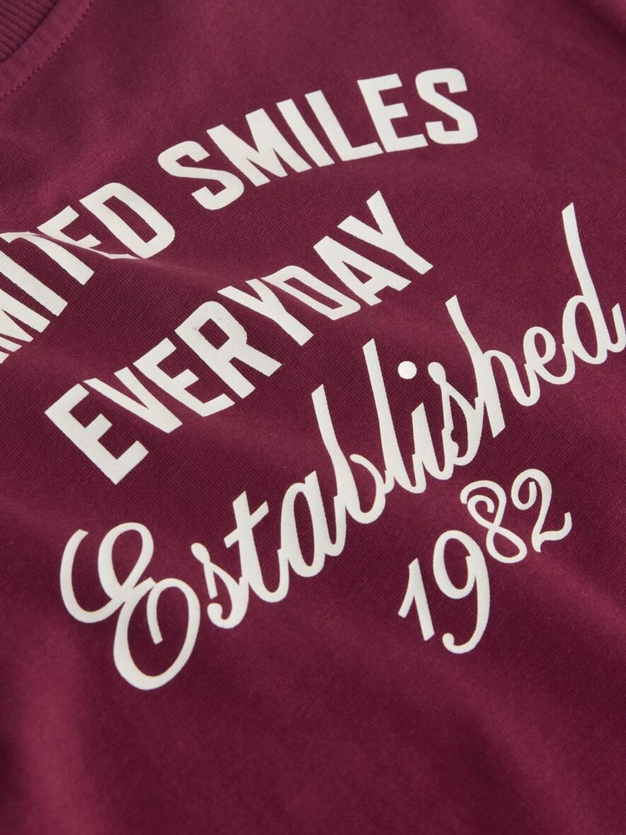 Berry Red Slogan Short Sleeve Back Print T-Shirt 4