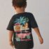 Black Retro Motel Oversized Short Sleeve Back Print T-Shirt 3