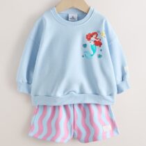 Blue Ariel Ariel Sweatshirt & Shorts Set 1