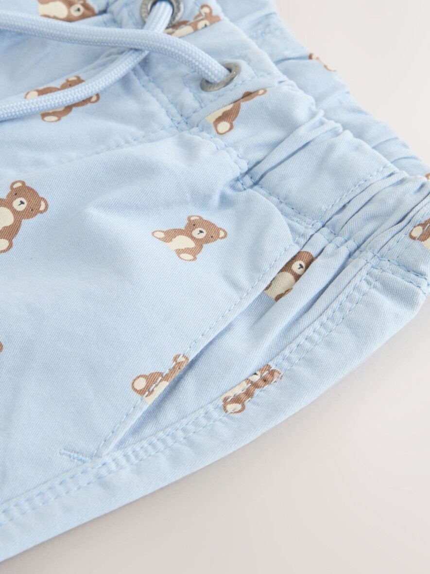 Blue Bear Print Pull On Shorts 4