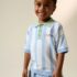 Blue Character Button Neck Knitted Polo Shirt 3