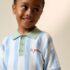 Blue Character Button Neck Knitted Polo Shirt 4