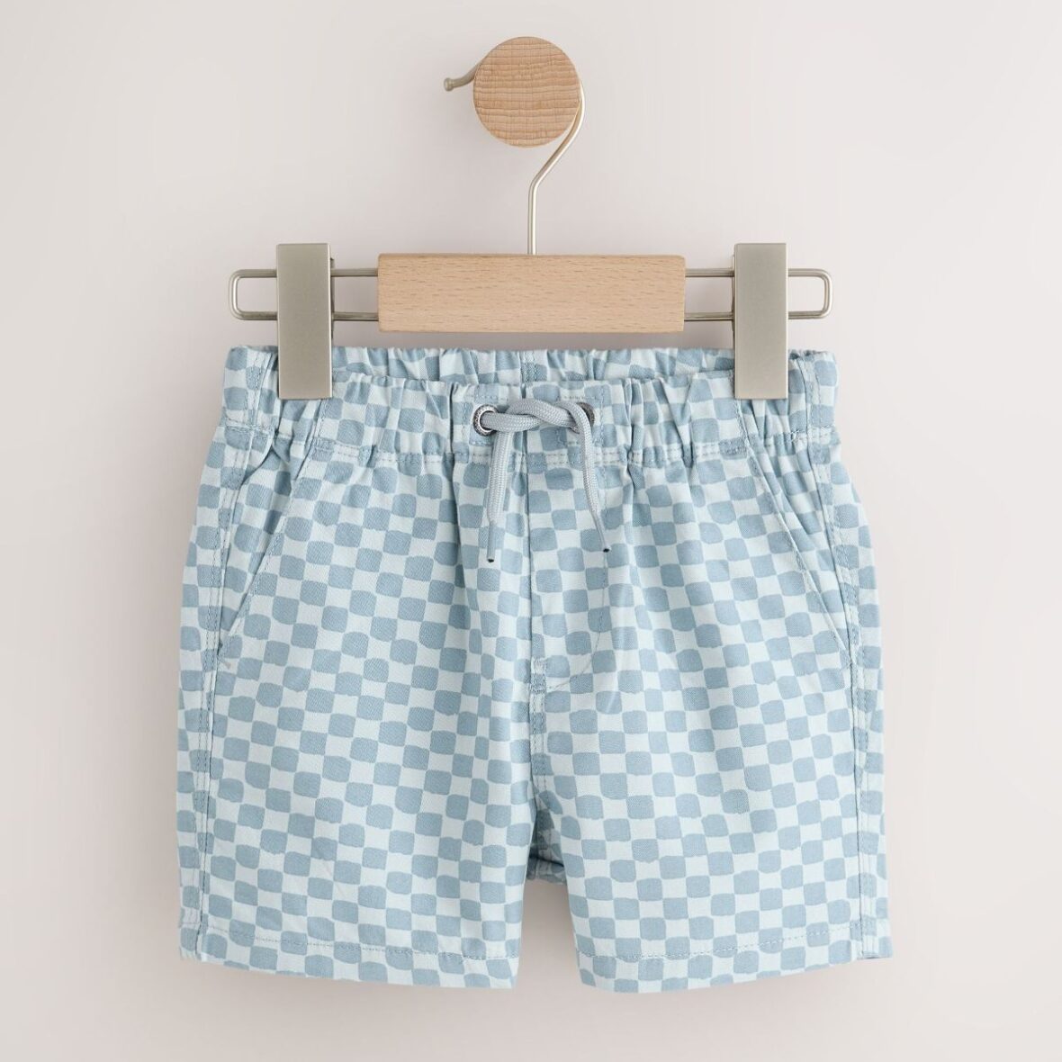 Blue Checkerboard Pull On Shorts (3mths-7yrs)