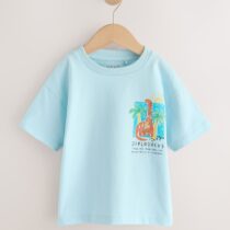 Blue Dinosaur Short Sleeve Back Print T-Shirt 4