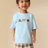 Blue Farm Trio Embroidery Short Sleeve Appliqué T-Shirt 1